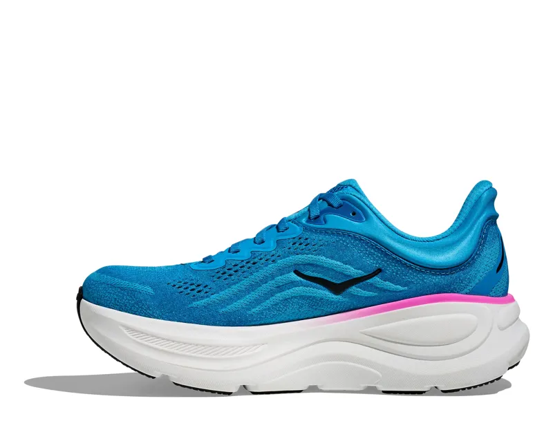 Hoka Women's Bondi 9 Running Shoes in Skyward Blue / Neon Fuchsia-5