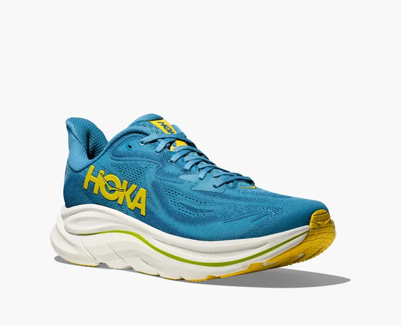 Hoka Men's Clifton 10 Running Shoes in Alpine Blue / Foggy Night-2