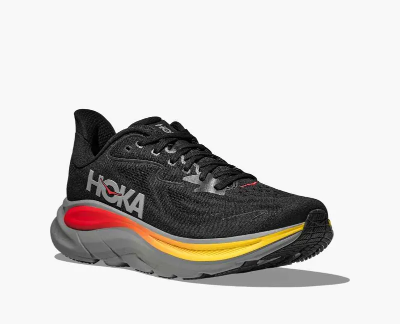 Hoka Men's Clifton 10 Running Shoes in Black / Galactic Grey-3