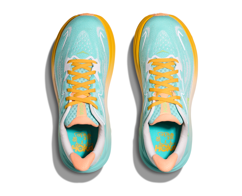 Hoka Women's Clifton 10 Neutral Running Shoes in Blue Spark / White -7