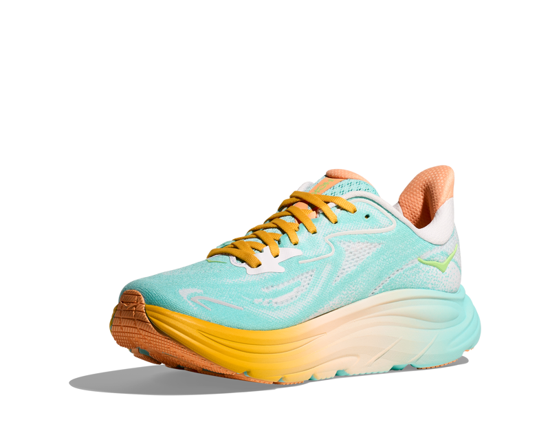 Hoka Women's Clifton 10 Neutral Running Shoes in Blue Spark / White -6