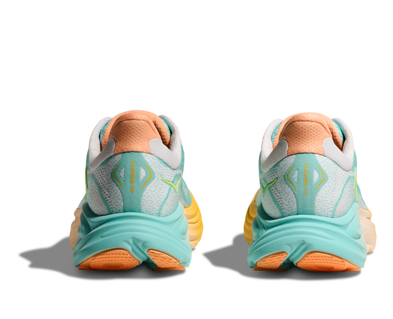 Hoka Women's Clifton 10 Neutral Running Shoes in Blue Spark / White -4