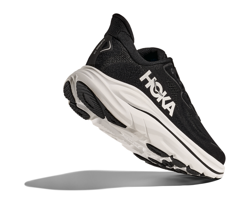 Hoka Men's Clifton 10 Neutral Running Shoes in  Black / White -5