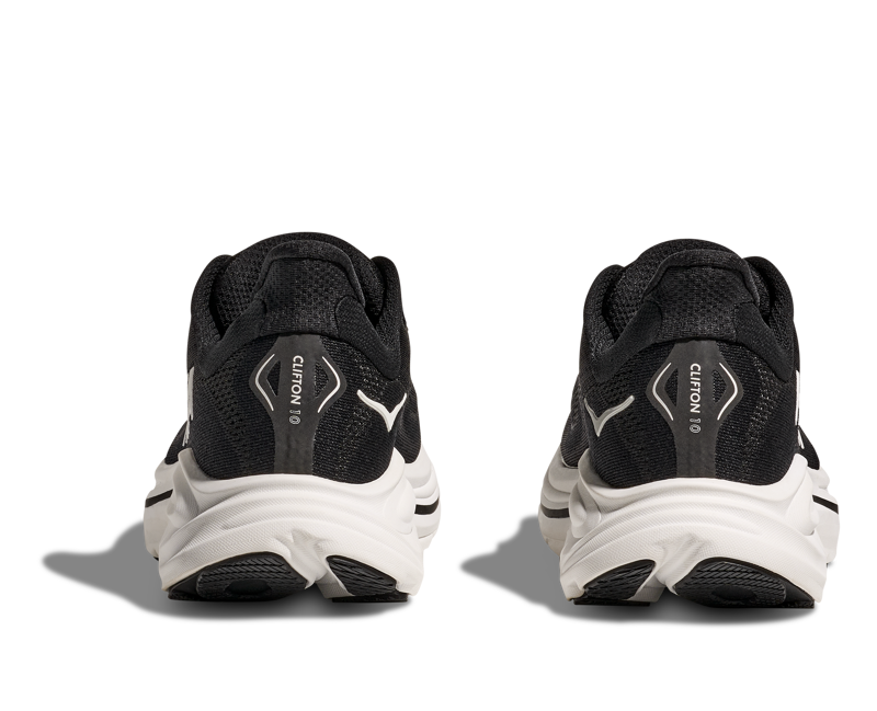 Hoka Men's Clifton 10 Neutral Running Shoes in  Black / White -4