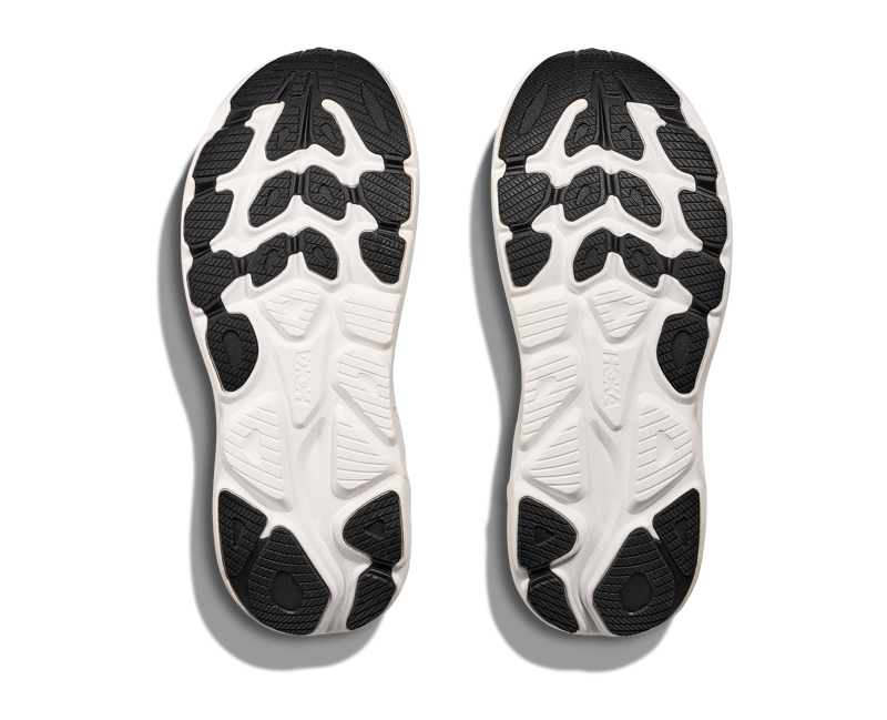 Hoka Men's Clifton 10 Neutral Running Shoes in  Black / White -2