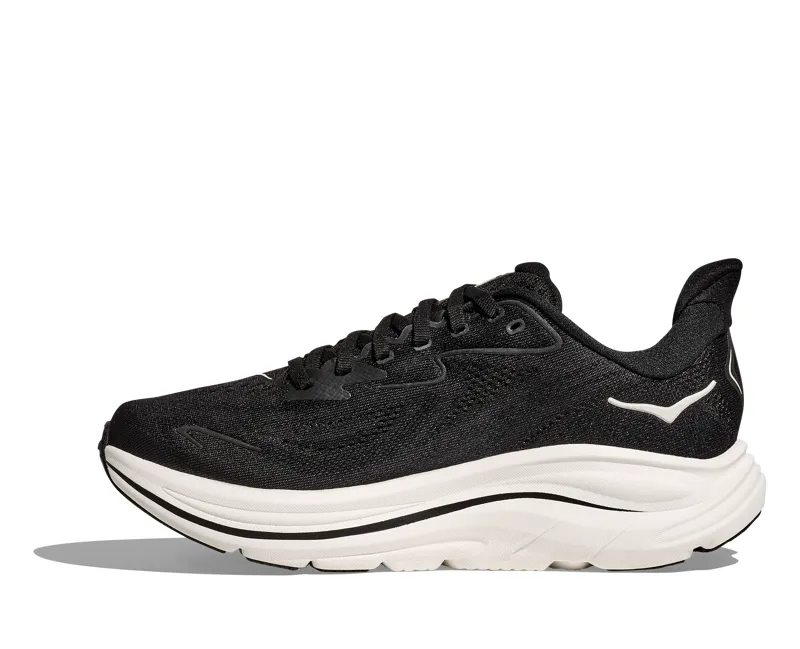 Hoka Men's Clifton 10 Neutral Running Shoes in  Black / White -1
