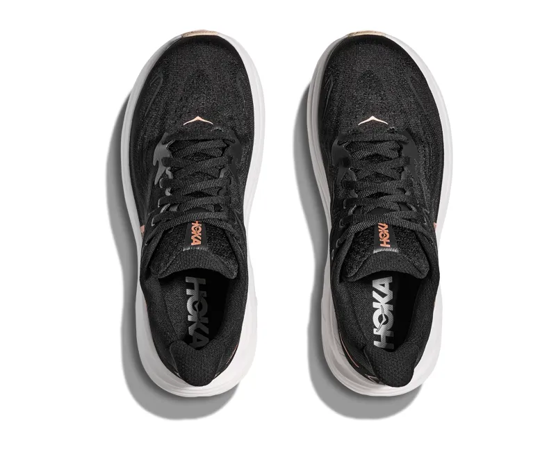 Hoka Women's Clifton 10 Running Shoes in Black / Rose Gold -5