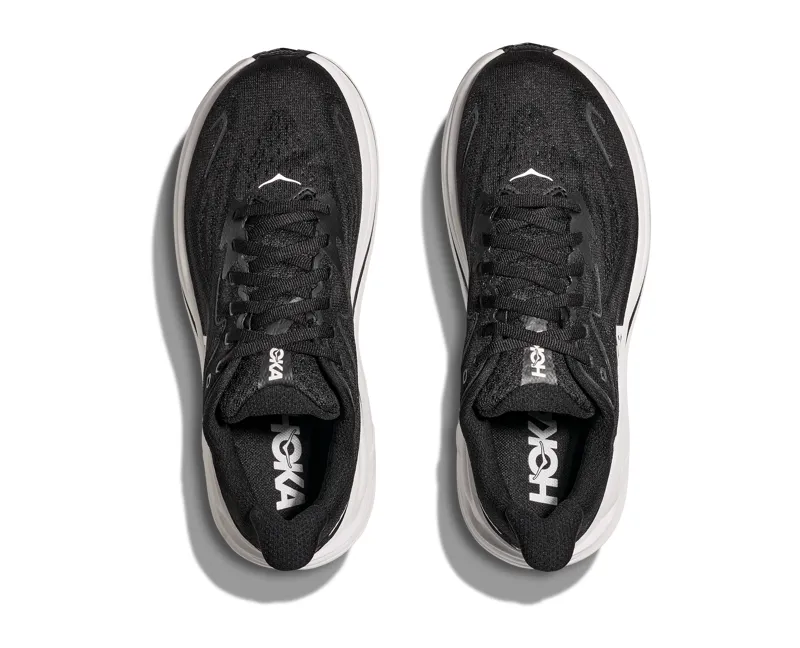 Hoka Women's Clifton 10 Neutral Running Shoes in Black / White -5
