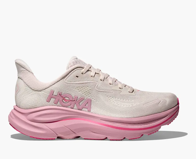 Hoka Women's Clifton 10 Running Shoes in Rose Cream / Dried Rose