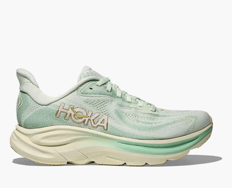 Hoka Women's Clifton 10 Running Shoes in Sea Glass / Jadeite 