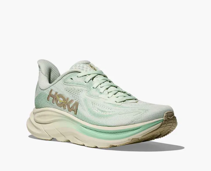Hoka Women's Clifton 10 Running Shoes in Sea Glass / Jadeite -3
