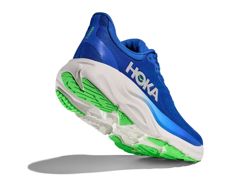 Hoka Men's Arahi 8 Running Shoe in Cobalt Blue / Neon Green-2