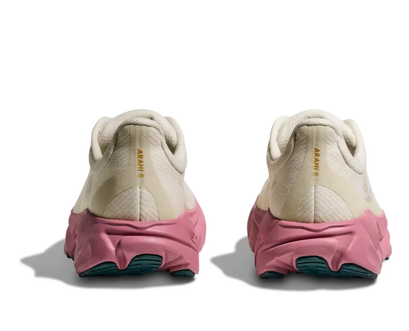 Hoka Women's Arahi 8 Running Shoes in Alabaster / Lingonberry-2