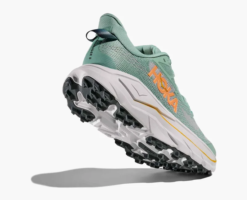 Hoka Women's Challenger 8 Hybrid Trail Shoes in Jade / Cosmic Grey-3