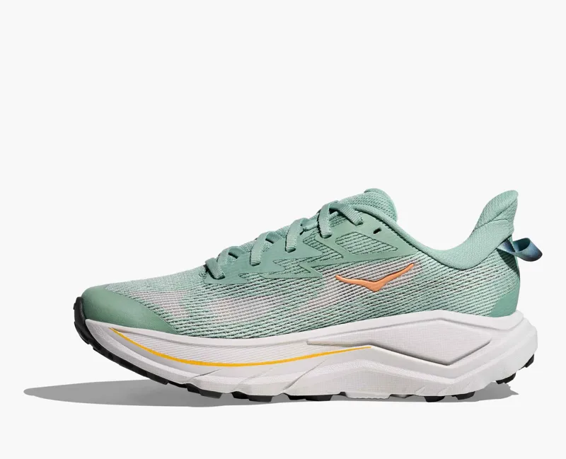 Hoka Women's Challenger 8 Hybrid Trail Shoes in Jade / Cosmic Grey-6