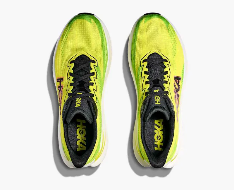 Hoka Men's Mach X 3 Running Shoes in Neon Hoka Citrus / Neon Lime-6