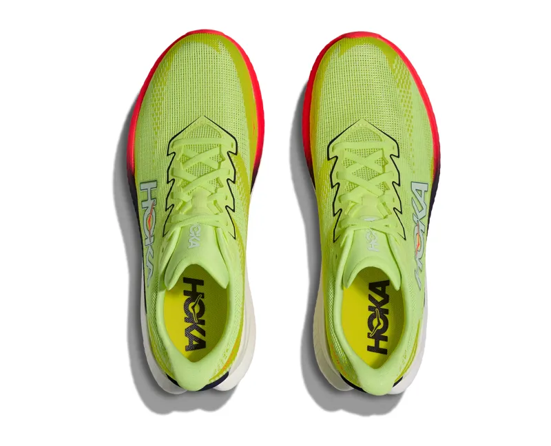 Hoka Women's Mach X 3 Race Shoes in Neon Yuzu / Squid Ink-4
