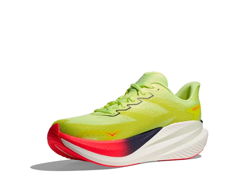 Hoka Women's Mach X 3 Race Shoes in Neon Yuzu / Squid Ink-3