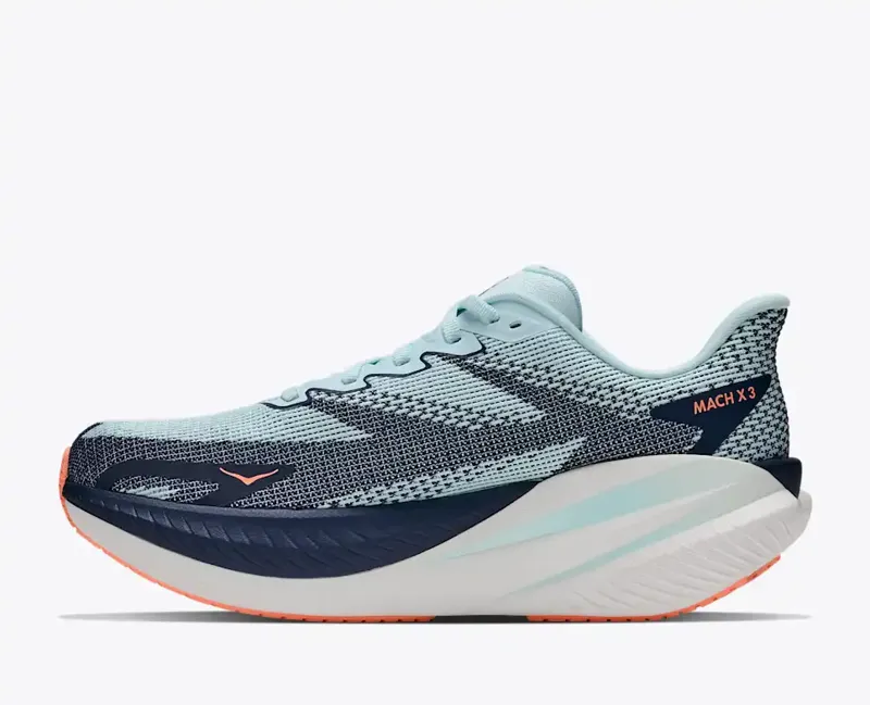 Hoka Women's Mach X3 Running Shoes in Glimmering Blue Varsity Navy-1