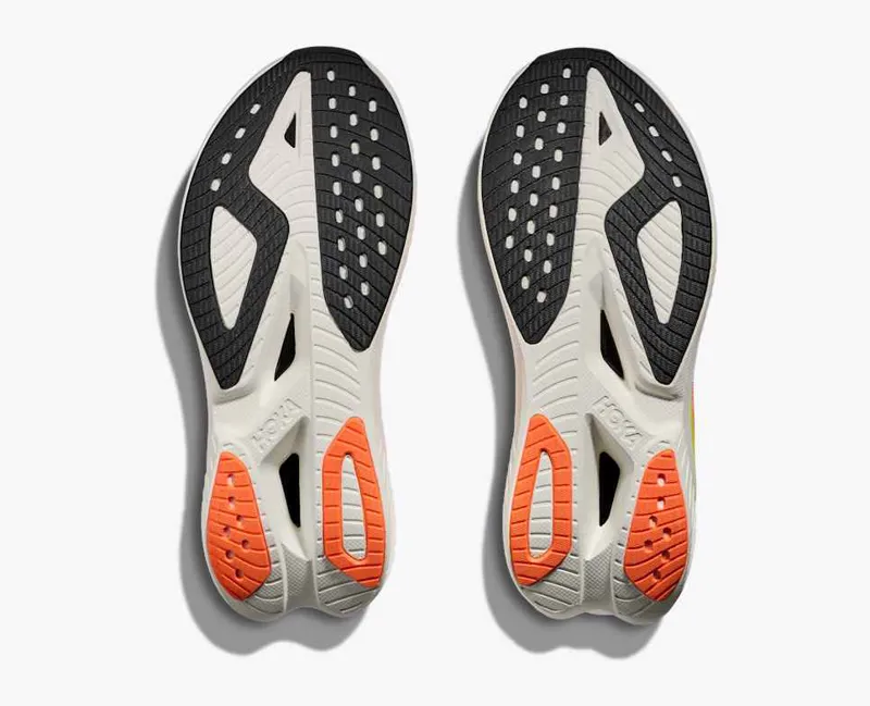 Hoka Women's Mach X 3 Running Shoes in Neon Rose / Neon Tangerine-2