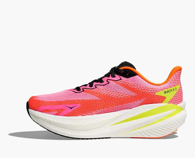 Hoka Women's Mach X 3 Running Shoes in Neon Rose / Neon Tangerine-1