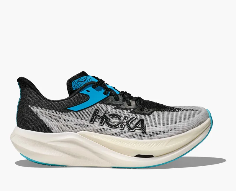 Hoka Unisex Rocket X 3 Racing Shoes in White / Black 