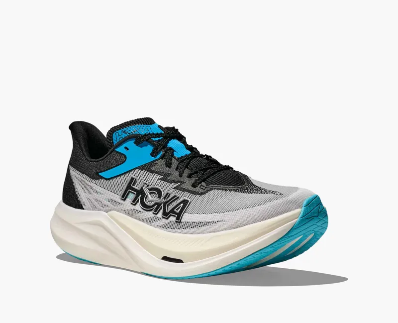Hoka Unisex Rocket X 3 Racing Shoes in White / Black -3