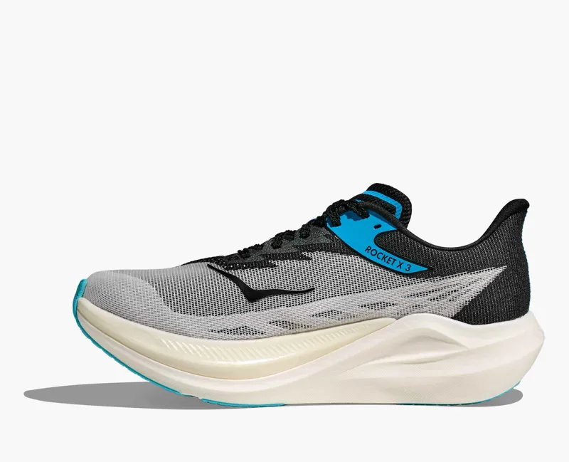 Hoka Unisex Rocket X 3 Racing Shoes in White / Black -1