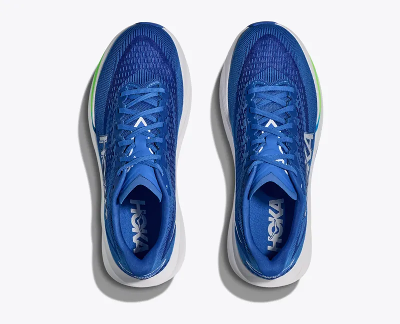 Hoka Men's Mach 7 Running Shoes in Cobalt Blue / Neen Green-6