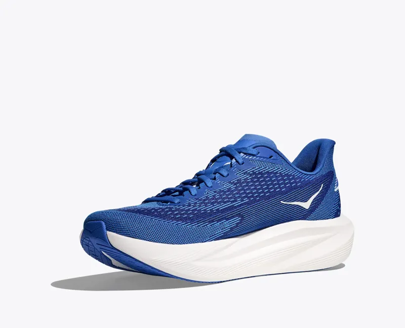 Hoka Men's Mach 7 Running Shoes in Cobalt Blue / Neen Green-5