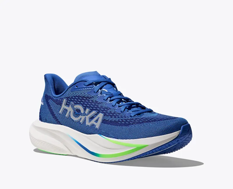 Hoka Men's Mach 7 Running Shoes in Cobalt Blue / Neen Green-1