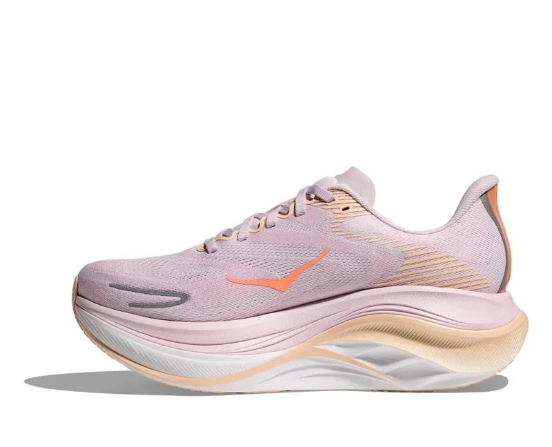 Hoka Women's Skyward X 2 Running Shoes in Lilac Cream / Tangerine Glow-3