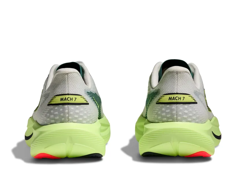 Hoka Men's Mach 7 Neutral Running Shoes in Frost / Neon Yuzu-3