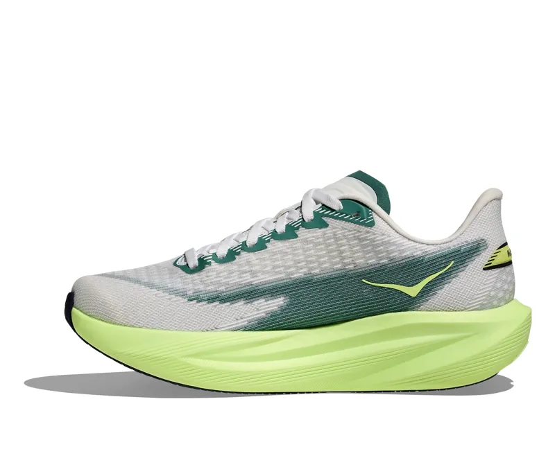 Hoka Men's Mach 7 Neutral Running Shoes in Frost / Neon Yuzu-2