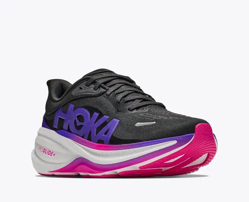 Hoka Women's Clifton Pro Running Shoes in Carbon Black Cosmic Purple-2