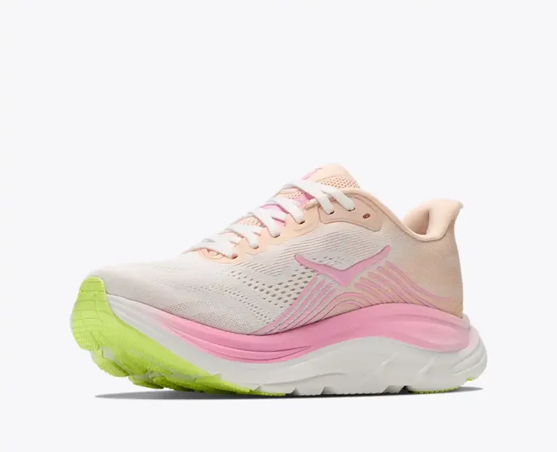 Hoka Women's Clifton 11 Running Shoes in Tangerine Glow/White-6