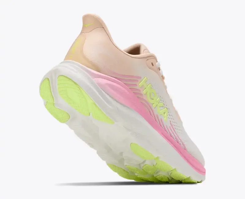 Hoka Women's Clifton 11 Running Shoes in Tangerine Glow/White-5