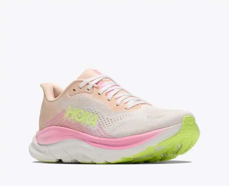 Hoka Women's Clifton 11 Running Shoes in Tangerine Glow/White-3