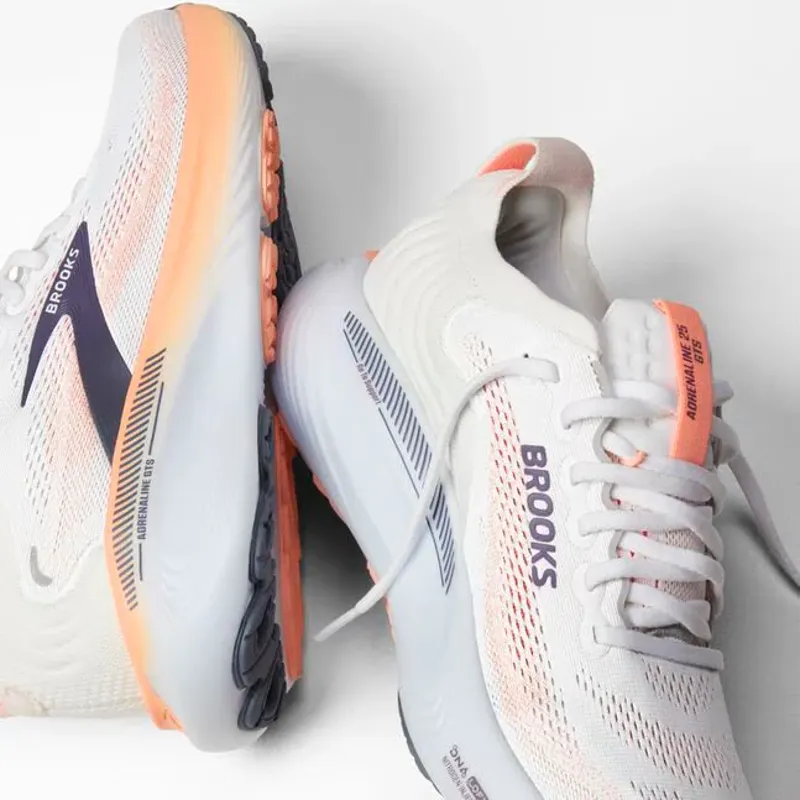 Brooks Women's Adrenaline GTS 25 Running Shoes in Oyster mushroom/Peach/Grape -1