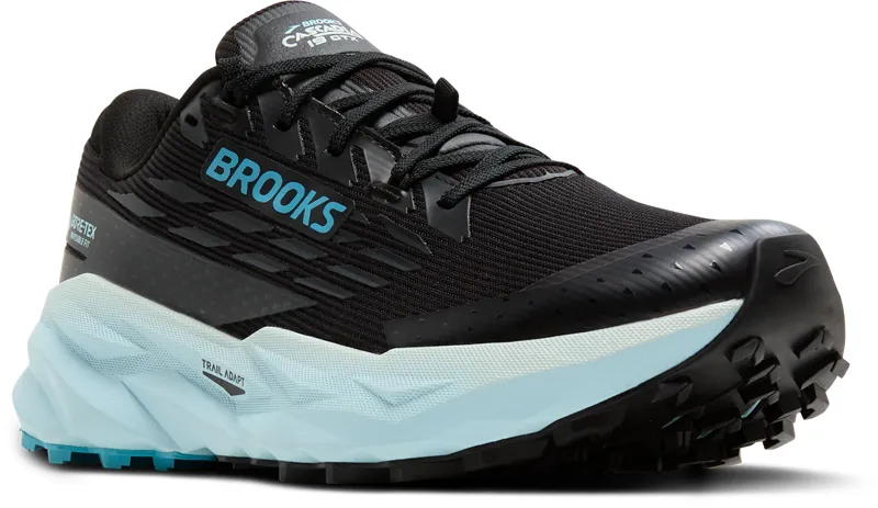 Brooks Women's Cascadia 19 GTX Trail Shoes in Black/Ebony/Blue Flower-2