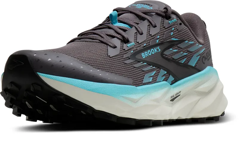 Brooks Women's Cascadia 19 Trail Shoes in Rabbit/Black/Bluefish-2