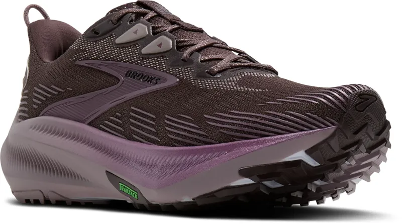 Brooks Women's Ghost Trail Running Shoes in Raisin/Purple/Metallic-3