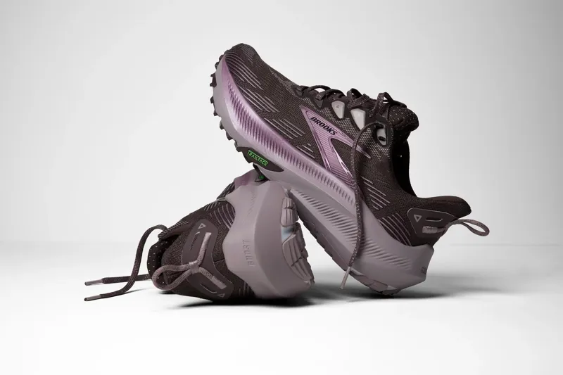 Brooks Women's Ghost Trail Running Shoes in Raisin/Purple/Metallic-4