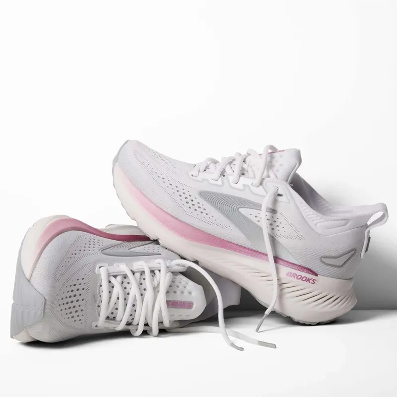 Brooks Women's Glycerin 23 Running Shoes in White/Harbor Mist/Metallic-1