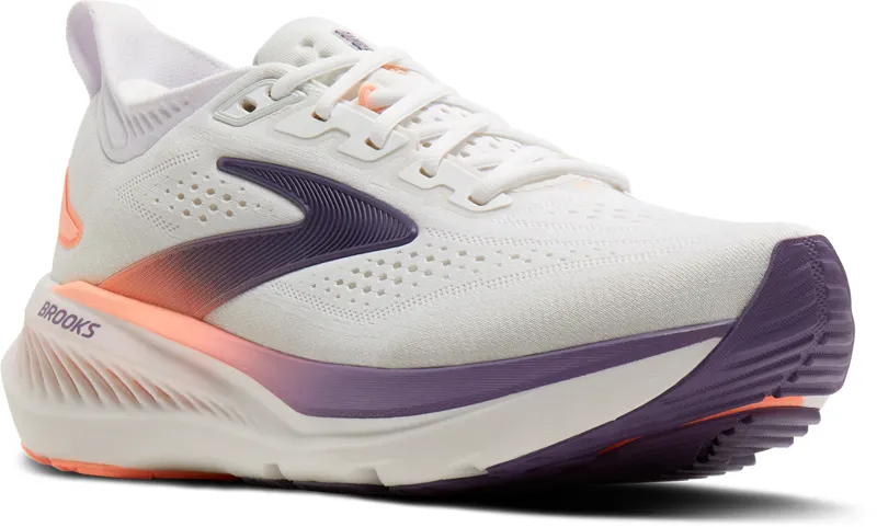 Brooks Women's Glycerin 23 Running Shoes in White/Mulled Grape/Clear -1