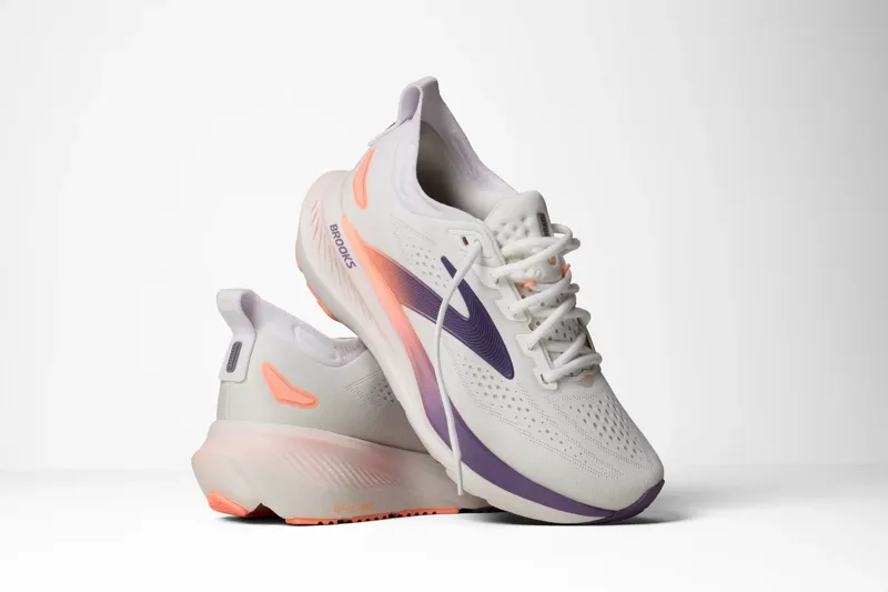 Brooks Women's Glycerin 23 Running Shoes in White/Mulled Grape/Clear -2