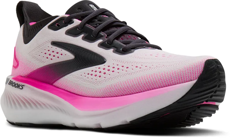 Brooks Women's Glycerin GTS 23 Running Shoes in White Phantom Cyber Pink-2