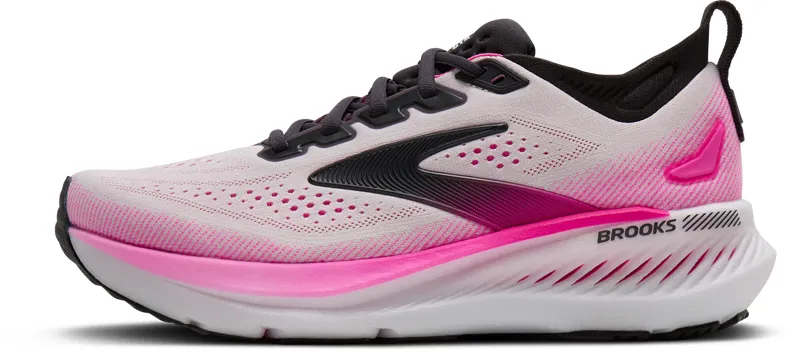 Brooks Women's Glycerin GTS 23 Running Shoes in White Phantom Cyber Pink-1