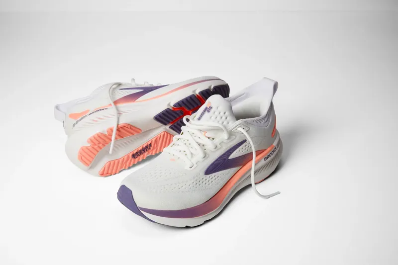Brooks Women's Glycerin GTS 23 Running Shoes in White/Mulled Grape-2