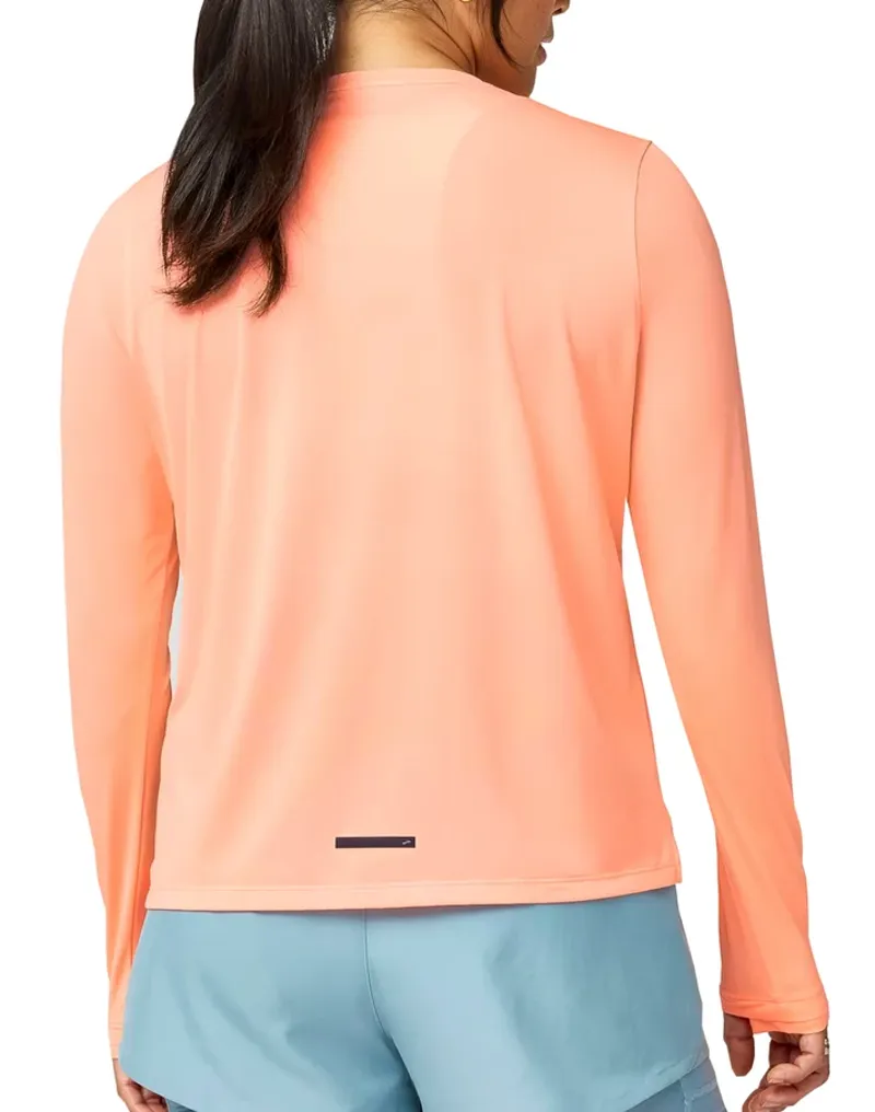 Brooks Women's Dash Long Sleeve Running Top in Cyber Peach-2